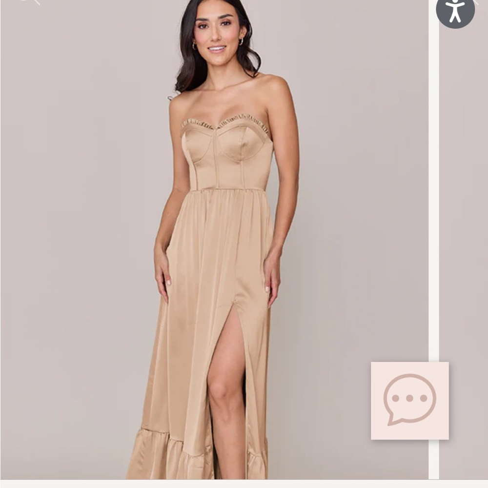 Revelry Strapless Tan Gown (NO STRAPS)